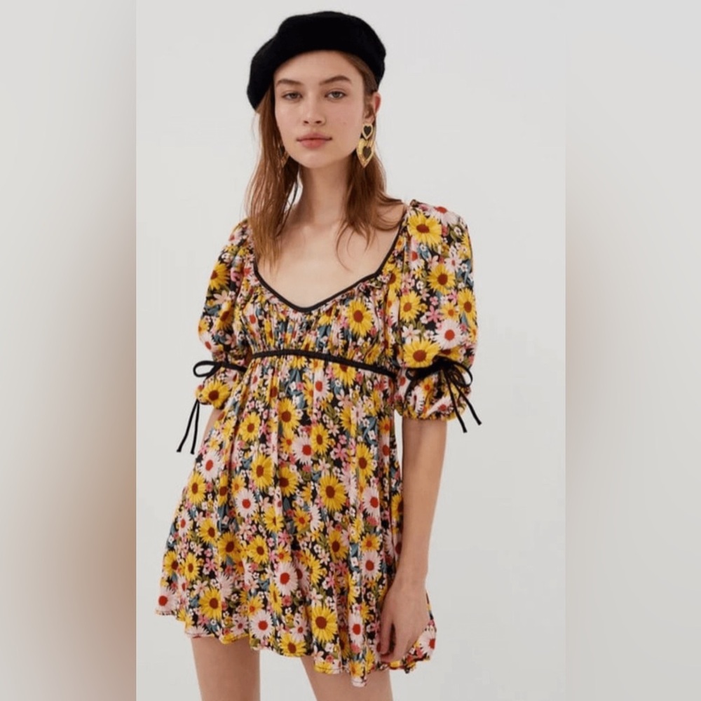 For Love & Lemons Sylvia Puff Sleeve Mini Dress